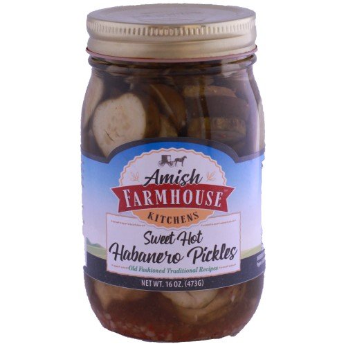 16 oz. Amish Farmhouse Kitchens Sweet Hot Habanero Pickles